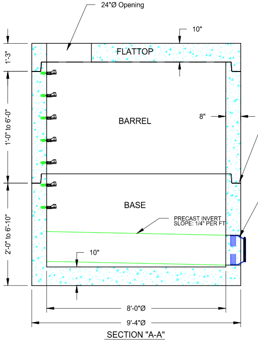 8' Diameter Manhole Base (Sewer)