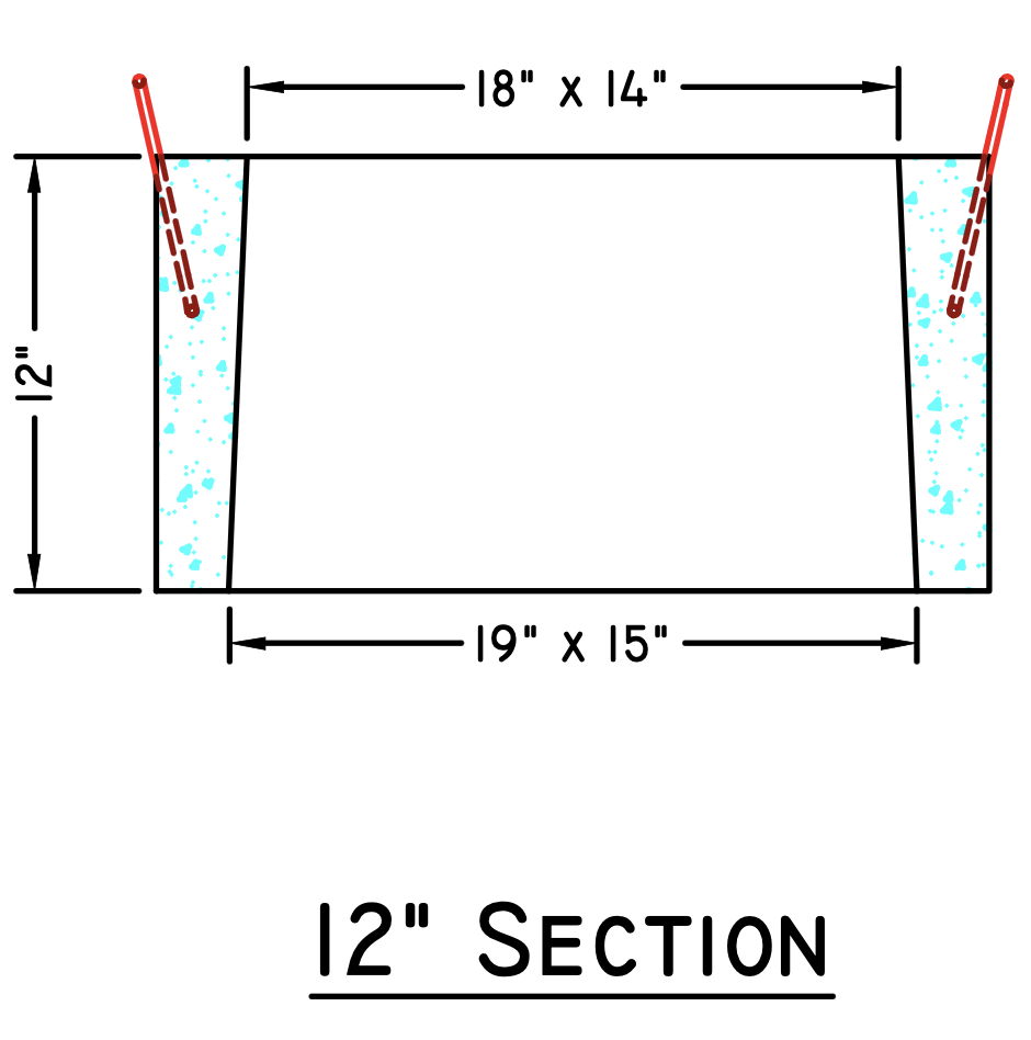 12" Rectangular Riser