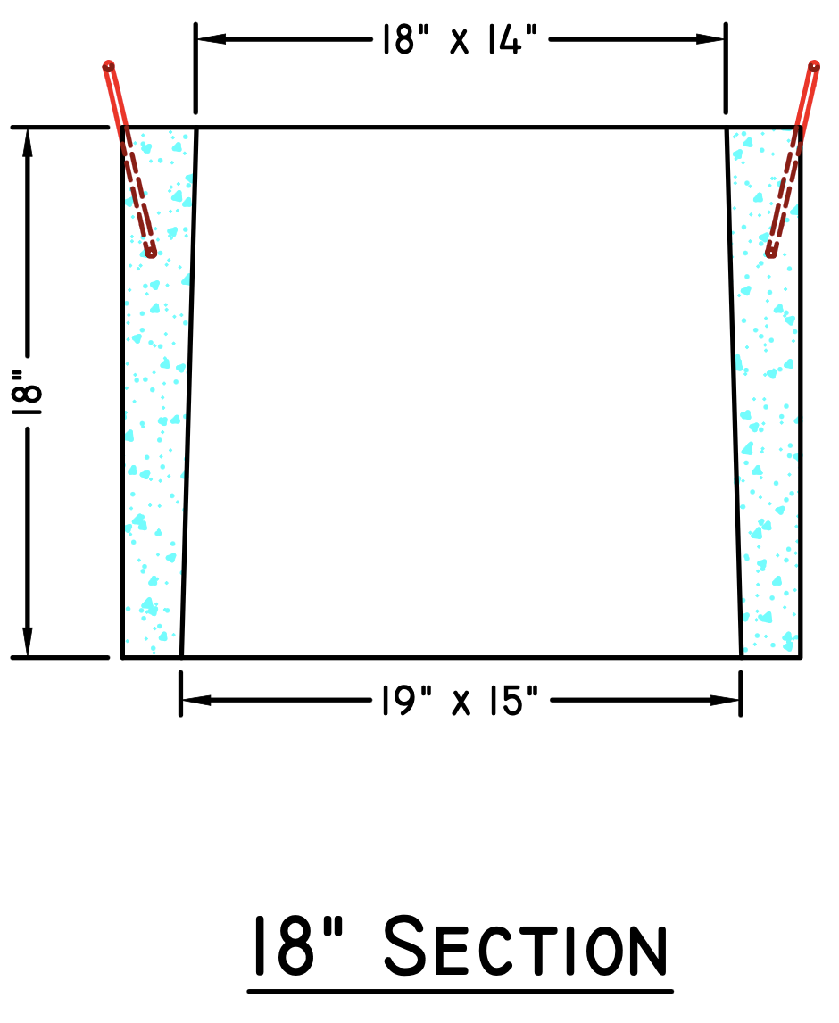 18" Rectangular Riser
